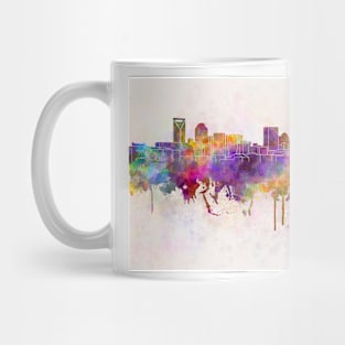 Charlotte skyline in watercolor background Mug